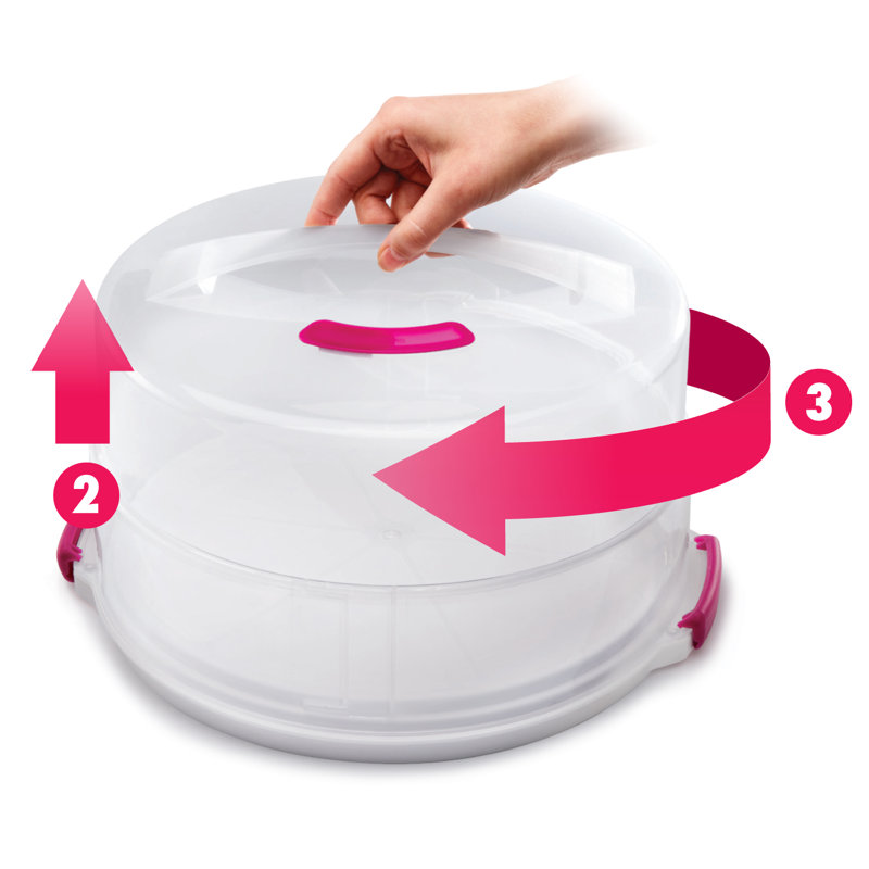 Height-Adjustable Cake Container With Carrying Handle And Lock