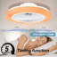 Ventilateur de plafond à profil bas avec lumière, plafonnier encastré avec télécommande, ventilateurs de plafond à DEL à intensité variable RVB-1247098362