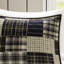 3 pièces de courtepointe très grand / très grand, noir / brun, réversible avec bordure découpée et taie décorative douce, patchwork