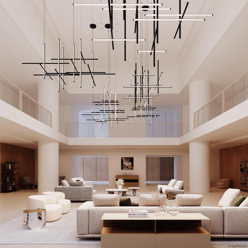 Labyrinth 1 - Light LED Chandelier, Satin Black