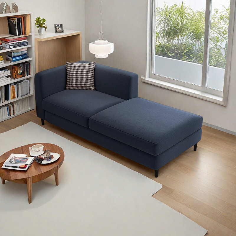 Chaise longue Minimalist Elegant, Marine, Orienté à gauche (vu de face)