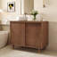 Meuble-lavabo moderne de 36 pouces avec lavabo, armoire de salle de bain en bois avec portes coulissantes et miroir de maquillage rabattable, lavabo rond en céramique pour la salle de bain