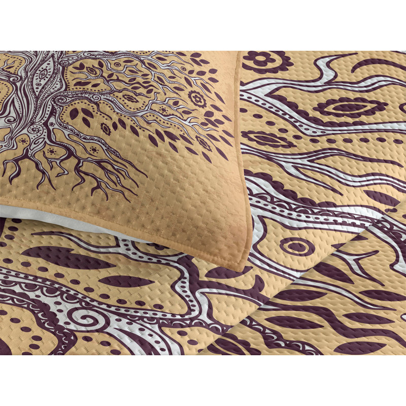 Hypnotic Eclectic Polyester Coverlet, King Bedspread + 2 Shams
