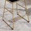 Set of 2 Bar Stools, Modern Counter Height Breakfast Bar Chairs with Wire Metal Frame for Kitchen, Dining Room, Gold