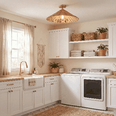 Lilliana Rattan Semi Flush Mount