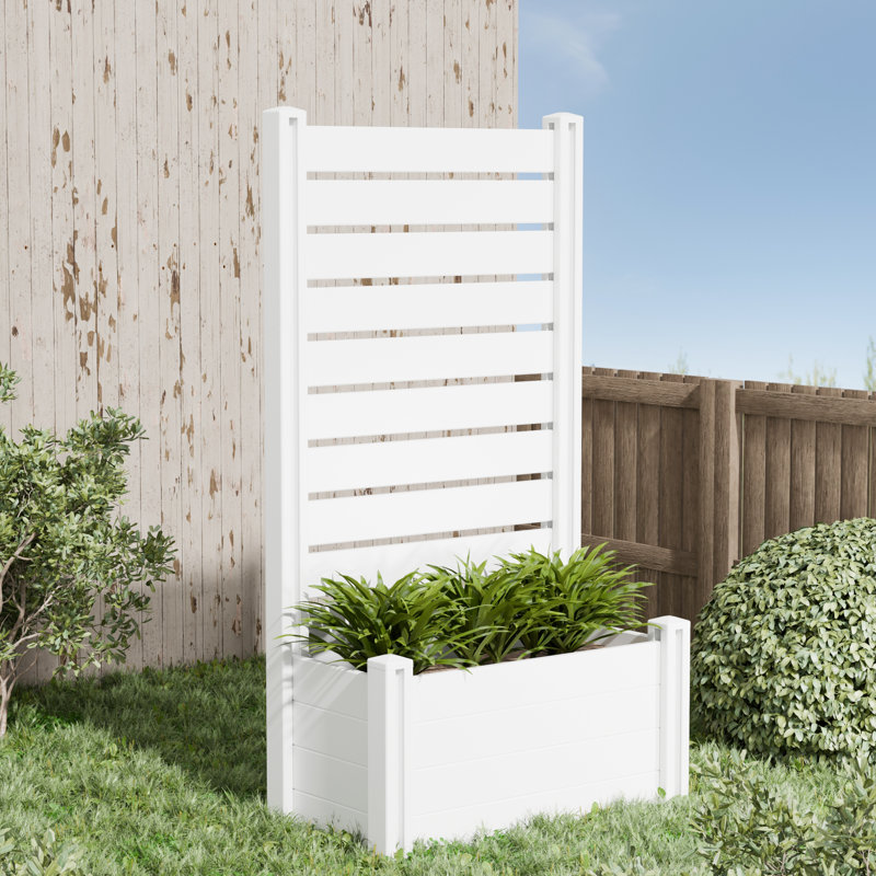 Boîte à fleurs surélevée en PVC avec écran d'intimité - Boîtes de fenêtre d'extérieur polyvalentes pour jardins