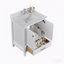 Meuble-lavabo de 30 po avec cadre en bois massif et comptoir de meuble-lavabo autoportant avec lavabo blanc
