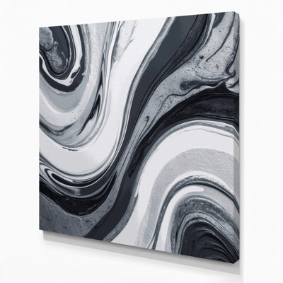 Abstrait art fluide sur toile gris 87