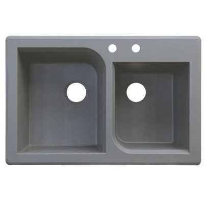 Évier de cuisine à double cuve à montage sur plan L 33 po x l 22 po Radius