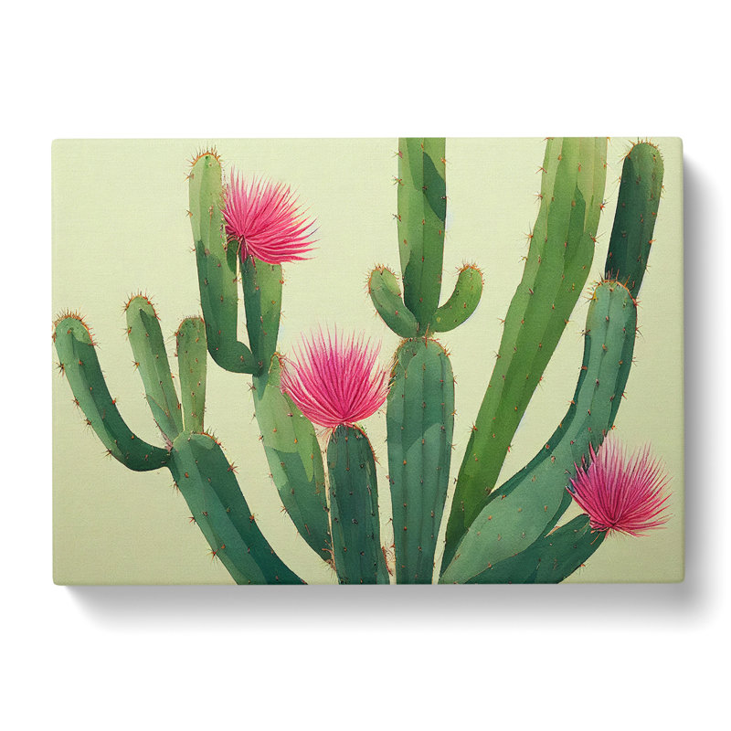 Stimulating Cactus - Wrapped Canvas Print, 50cm H x 76cm W x 3cm D