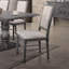 Ensemble de 2 chaises de salle à manger rembourrées en lin, crème et gris patiné