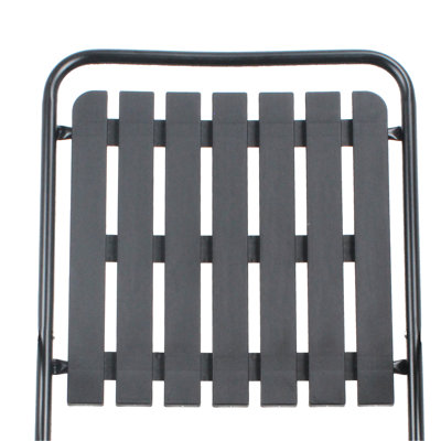 2 meubles d'extérieur: chaises pliantes en métal thermolaqué et table en verre trempé, capacité de 350 lb, résistant aux intempéries, noir, style traditionnel américain, installation rapide en 10 minutes, espace, salle à manger de patio à deux côtés