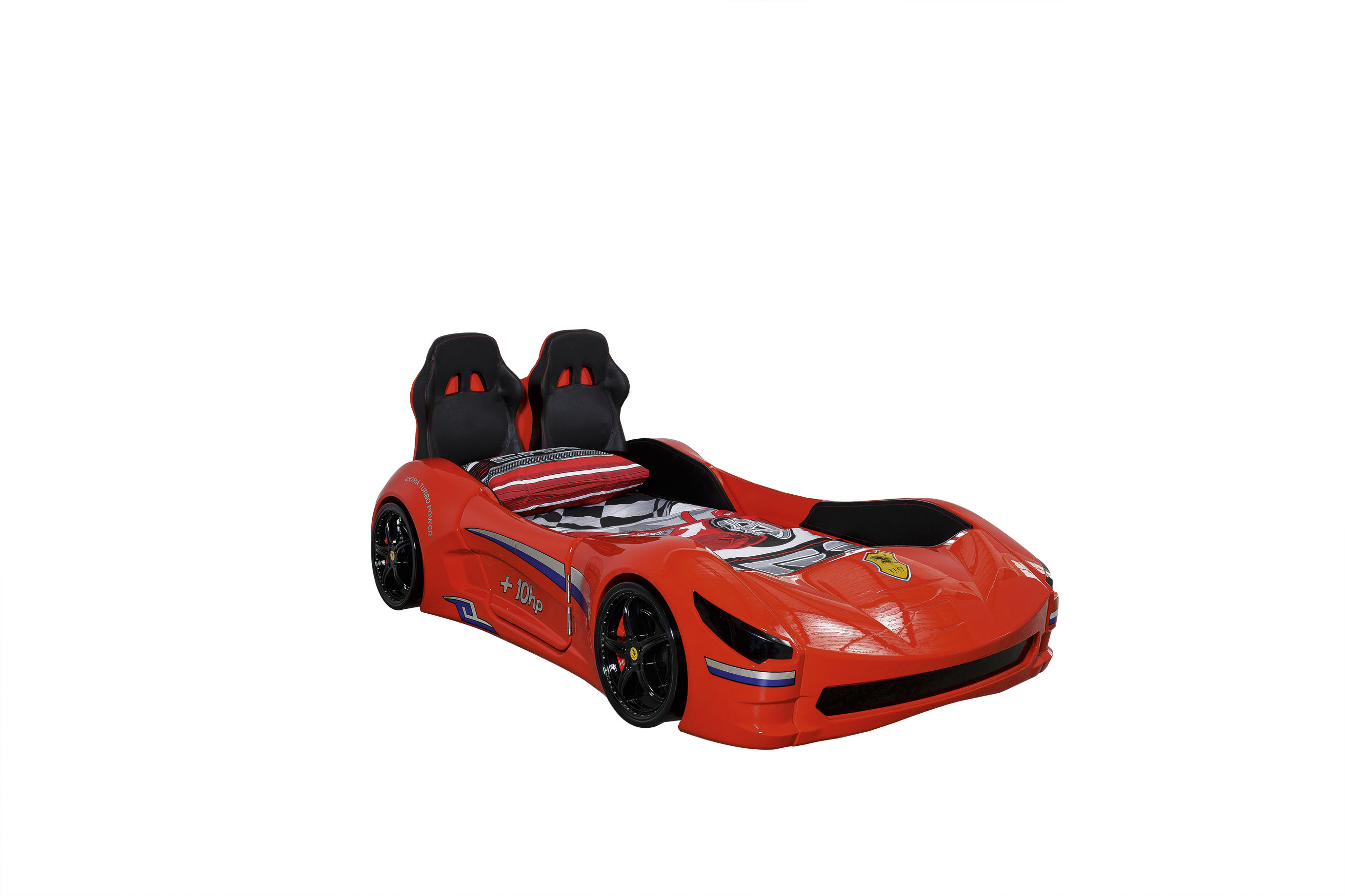 Zoomie Kids Aaeesha Twin Race Car Bed, Remote Control, LED Lights