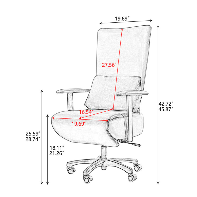 Fauteuil de bureau foncé / gris foncé en cuir véritable réglable + similicuir + acier au carbone, Noir, noir, noir, noir
