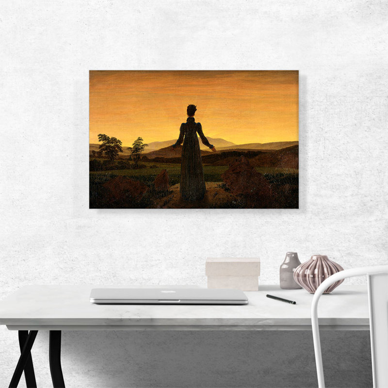 «Woman devant le soleil levant 1818» par Caspar David Frederick, reproduction d'art sur toile tendue