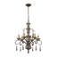 Lustre campagnard en bois 6 lumières