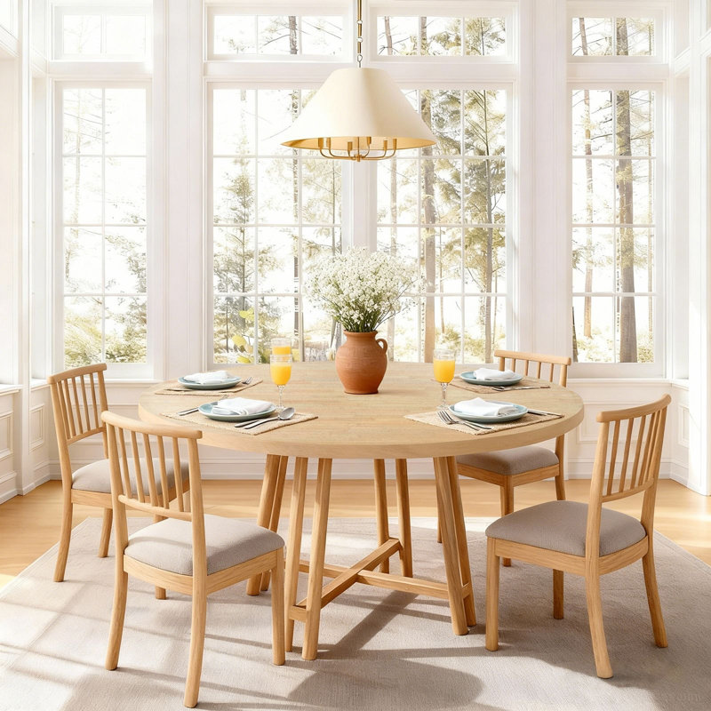 Table de salle à manger en bois massif 47 "Wales, Bois naturel