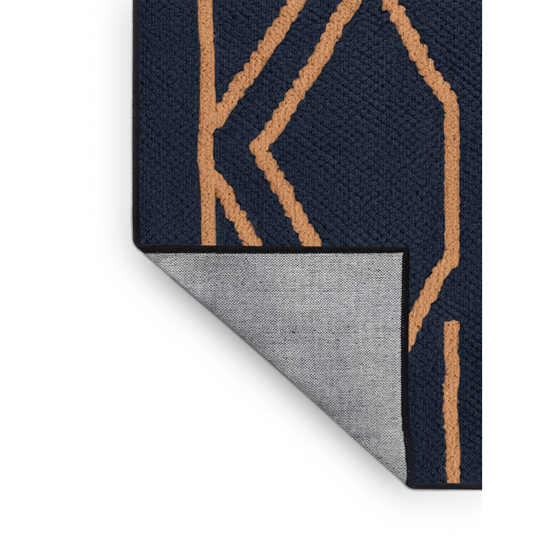 Tapis gris en treillis lavable à la machine, Carré 5 pi
