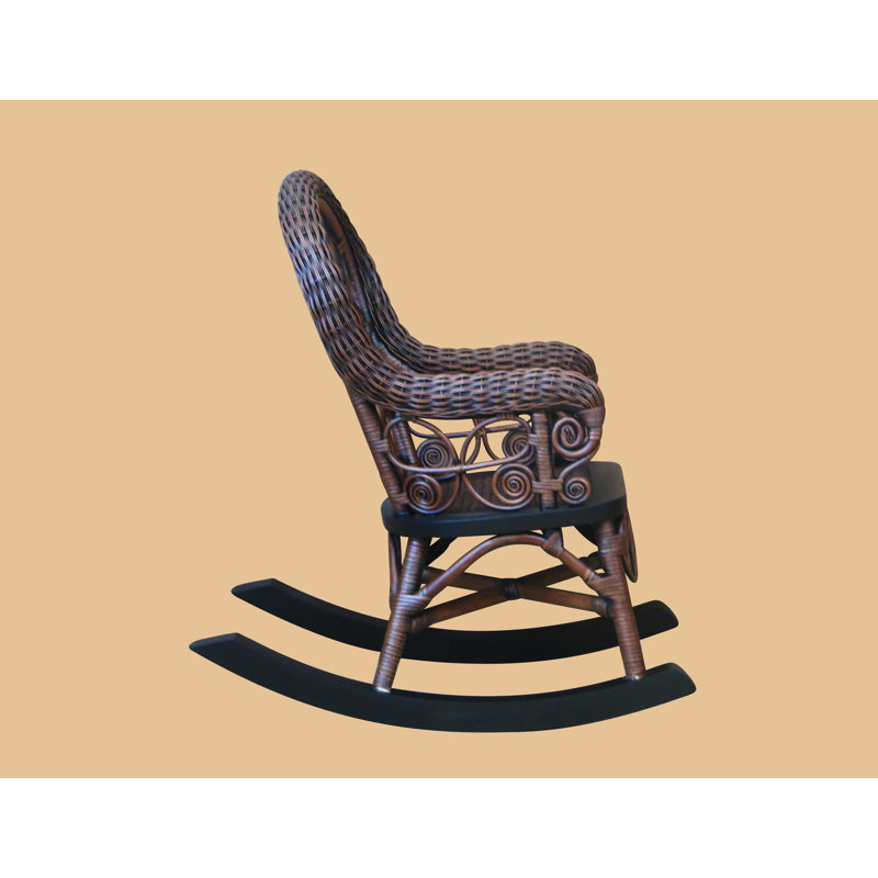 Chaise berçante en osier pour enfant Deas, Brun délavé