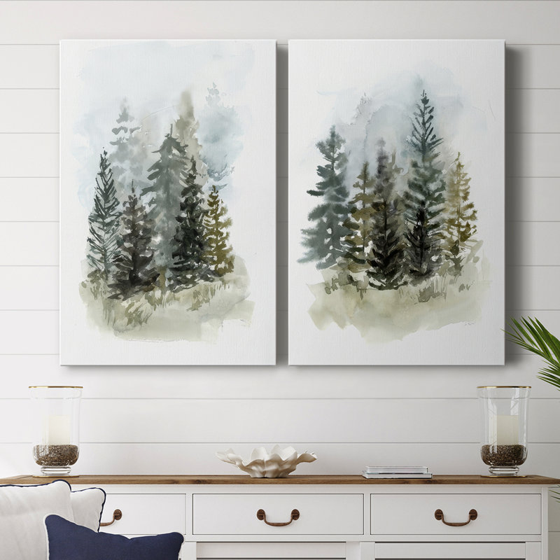 Toile tendue Washy Treeline I-Premium Gallery - prête à être accrochée, H 12 po x l 8 po