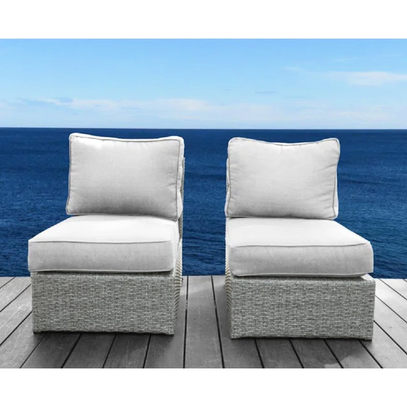 Chaise d'extérieur avec coussins durables - résine, structure antirouille, mélange de gris, sièges de patio modernes entièrement assemblés
