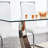 5-Piece Modern Rectangular Tempered Glass Dining Set with Metal Base and Faux Leather Cantilever Chairs-2092128785-2130442614-2096425728
