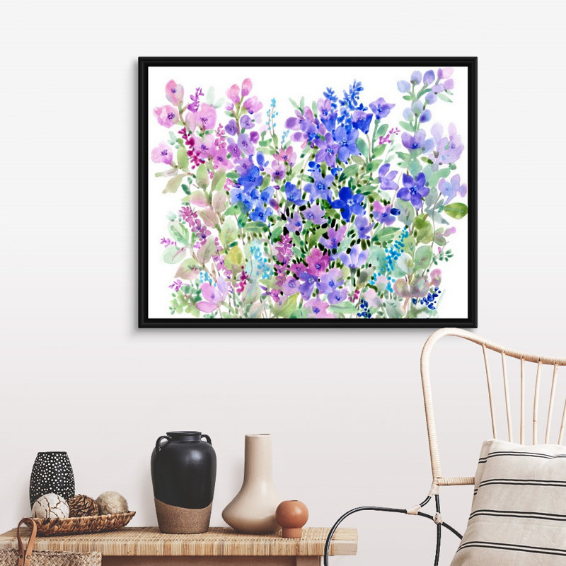 Art floral sur toile Floral, Toile encadrée noire, H 32 po x l 40 po x P 1,75 po