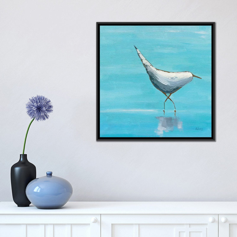 «Egret I» par Phyllis Adams - reproduction d'art sur toile tendue avec châssis, H 18 po x l 18 po x P 1,5 po, Pas de tapis