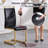 Modern Upholstered Faux Leather Cantilever Dining Chairs with Metal Base (Set of 4)-139606400
