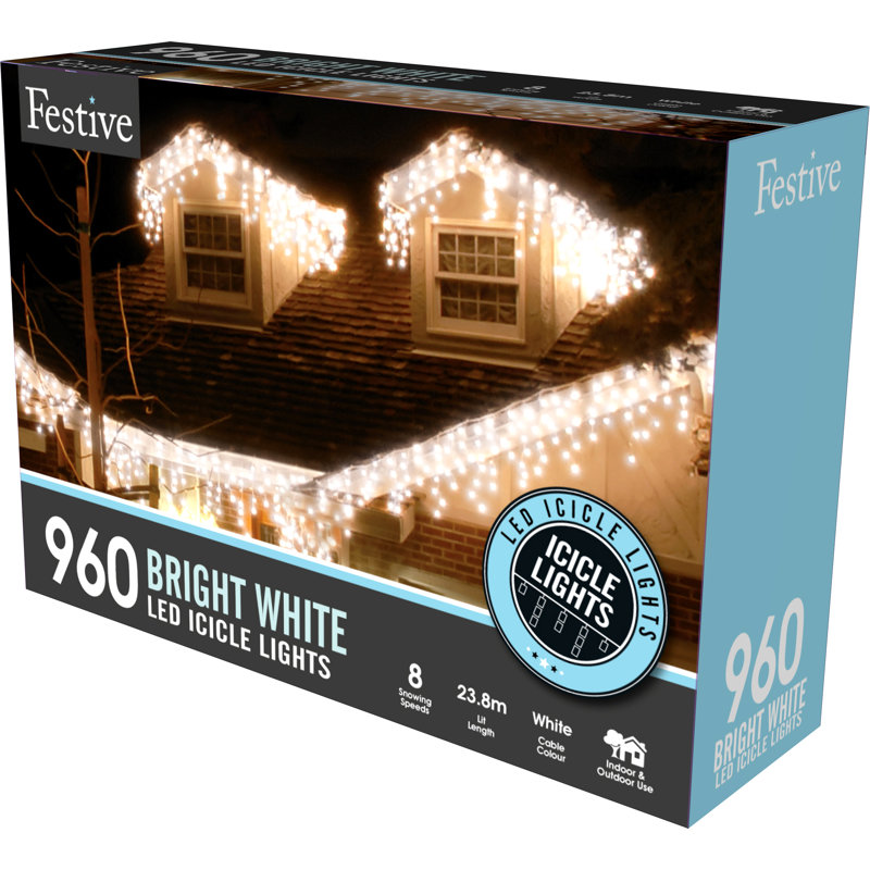 LED Indoor / Outdoor Icicle Lights, White