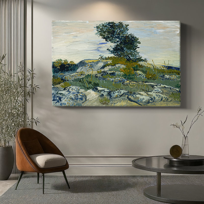 Roches avec chêne - Vincent van Gogh - Toile tendue avec châssis - 1888, 40 x 60