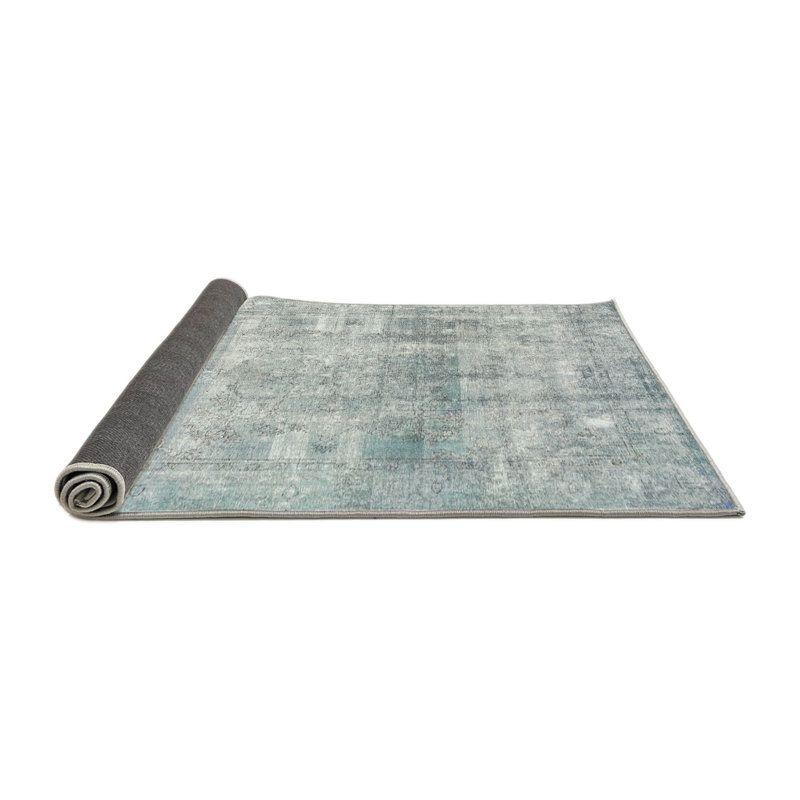 Tapis traditionnel gris / bleu mer Eversley, Rond 7 pi