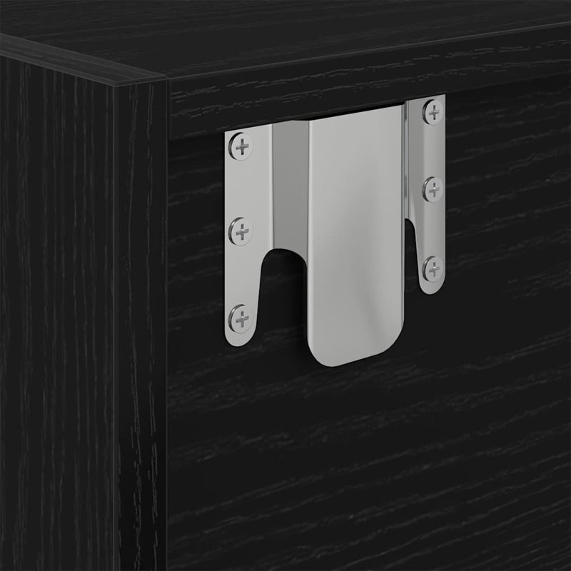 TV Cabinet 80X31x25.5 Cm Engineered Wood, Black Oak, 80 cm