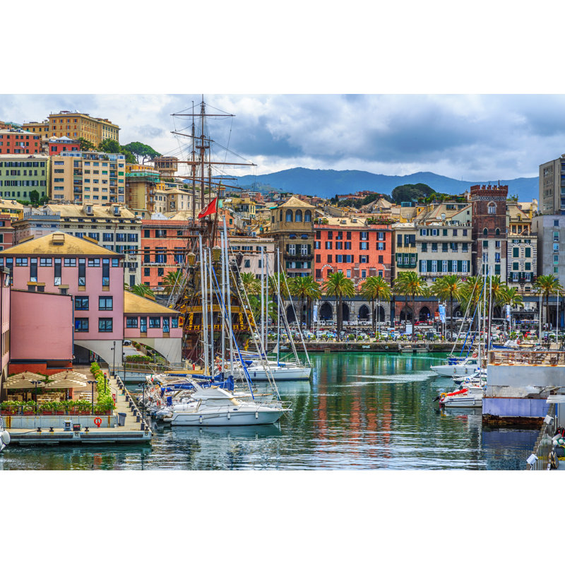 Genoa Port Sea View With Yachts by Garsya - Wrapped Canvas Print, 51cm H x 76cm W
