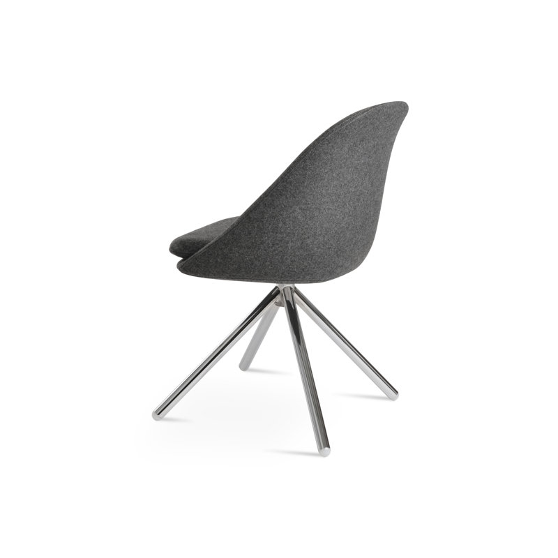 Chaise d'appoint Avanos, Gris foncé, Chrome