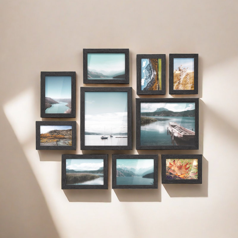 Collage Picture Frames For Wall Gallery Decor Set Of 10, Black