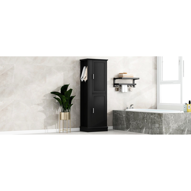 Bathroom Storage - Black Hook And Adjustable Shelf Sorted Freestanding