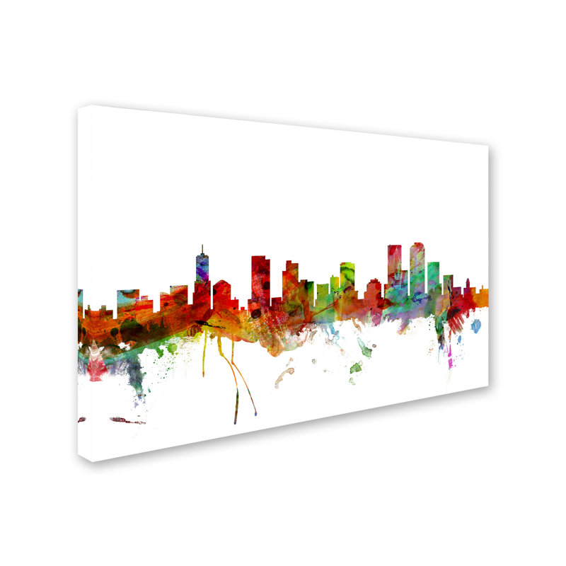 « denver colorado horizon », reproduction d’impression sur toile tendue, H 12 po x l 19 po x P 2 po