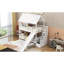Lit simple / simple superposé avec lit gigogne, escalier de rangement pratique et conception attrayante sur le toit - fenêtre blanche simple au-dessus de l'espace