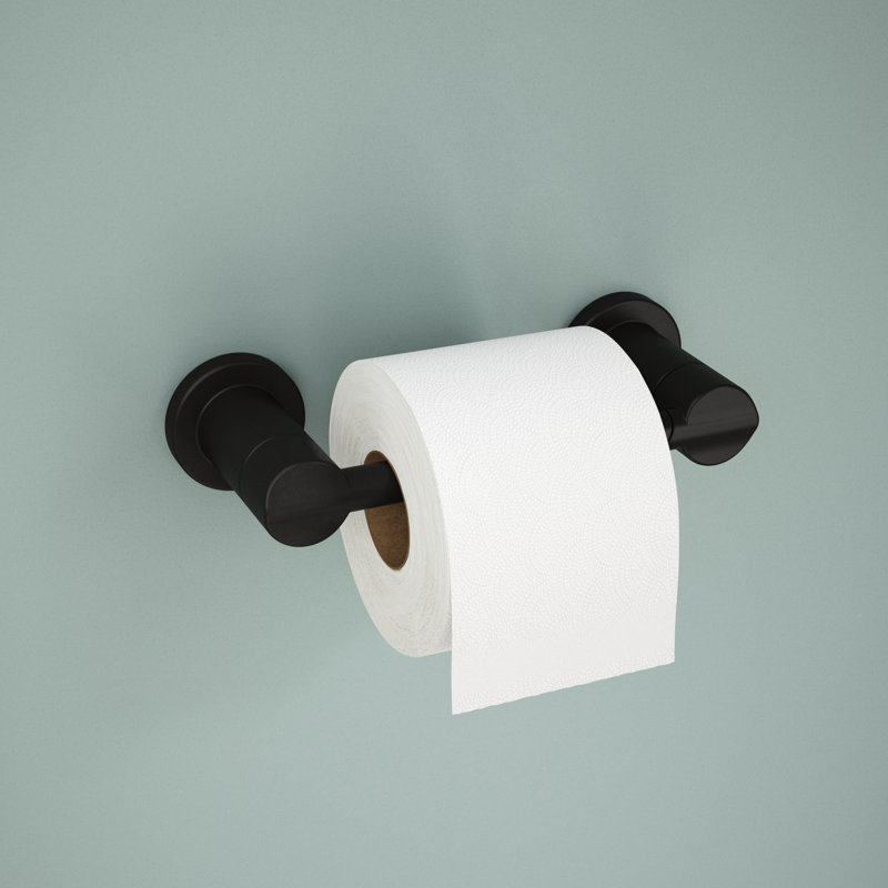 Porte-papier hygiénique mural Nicoli, Noir mat