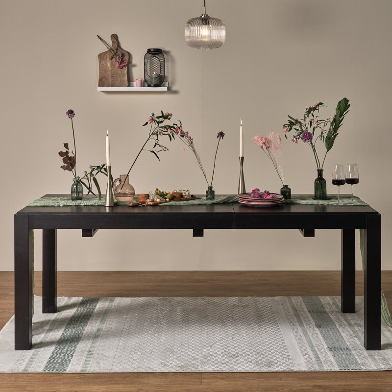 Aayushi Rectangular 200 Cm L x 90 Cm W Dining Table, Black, H75 x L240 x W90cm