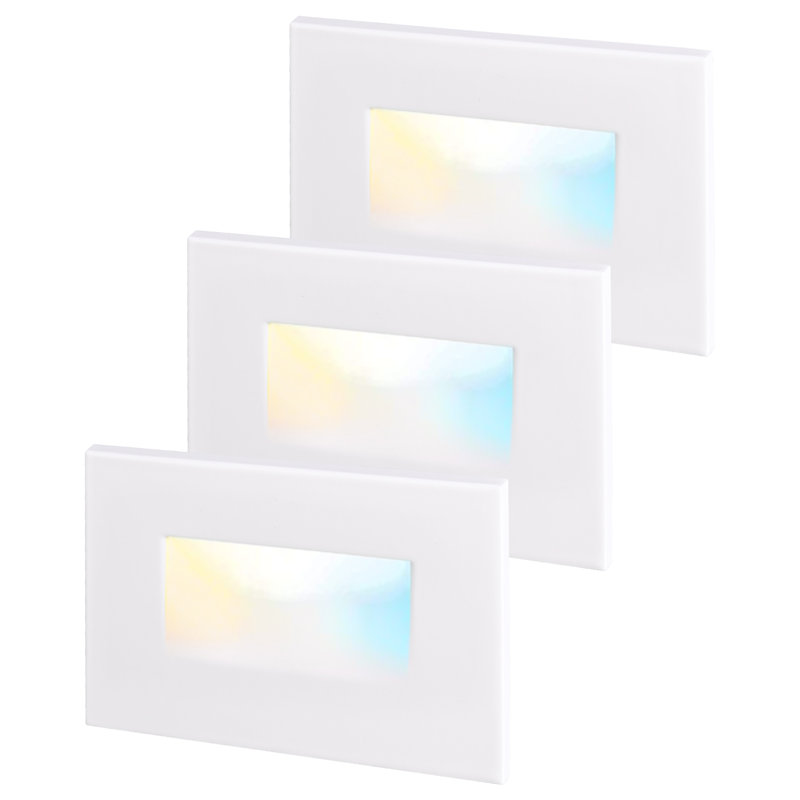 Luminaire de terrasse 120 V à DEL câblé Essential Essential pour marches d'escalier d'intérieur / extérieur, Blanc