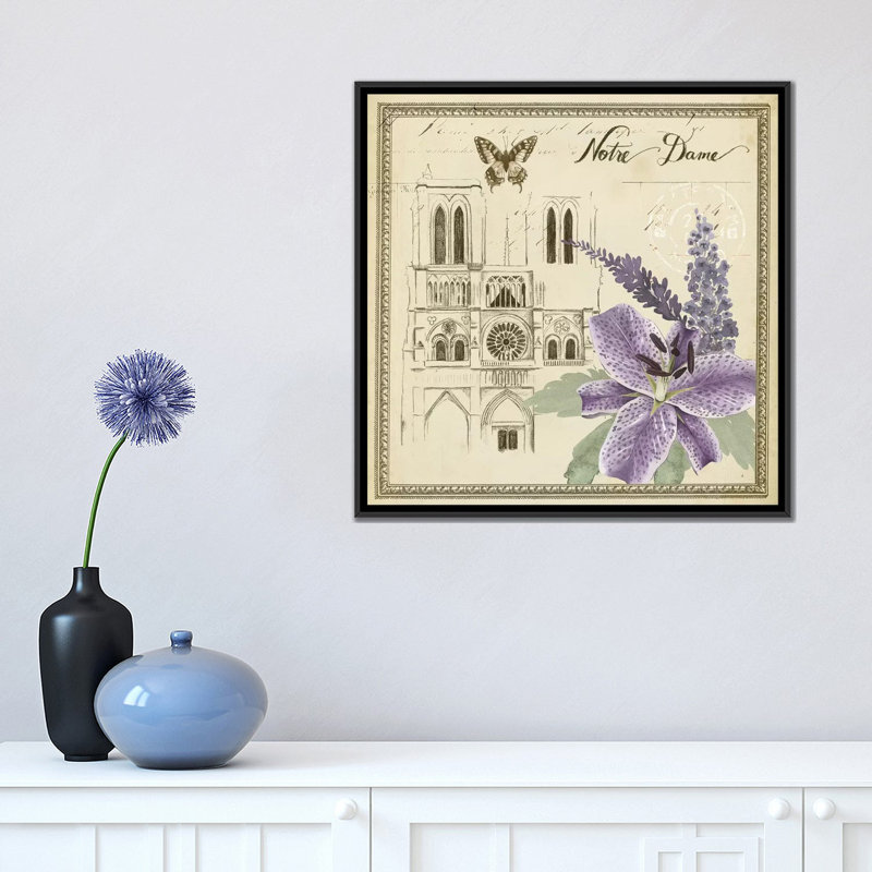 « paris ephemera v », impression sur toile, H 37 po x l 37 po x P 1,5 po, Toile avec cadre noir, Pas de tapis