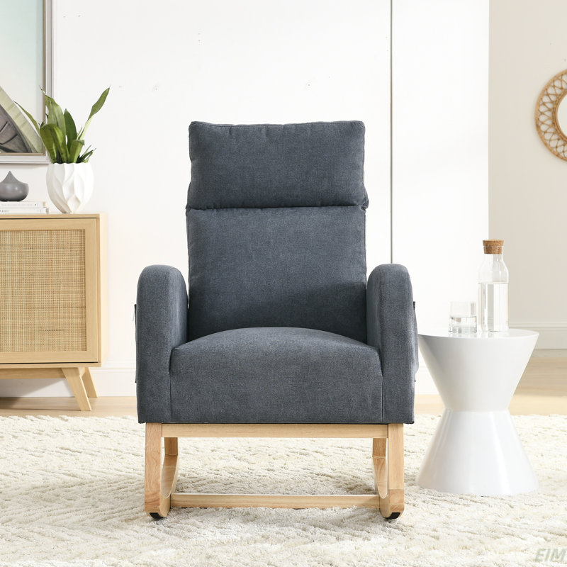 Chaise berçante Abdirizaq, Dark Grey Fabric