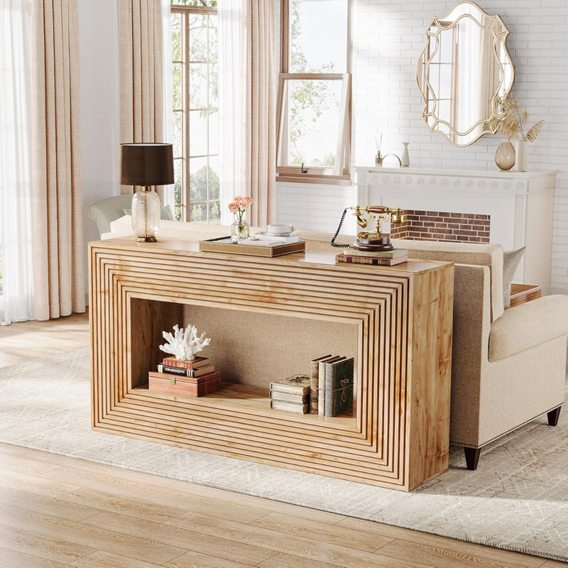 Console 59 po avec rangement en bois