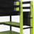 Twin Size Wood Loft Bed With Desk,Side Storage Rack,Multi-Storage Shelves And RGB Light,Green-315414059-315414057