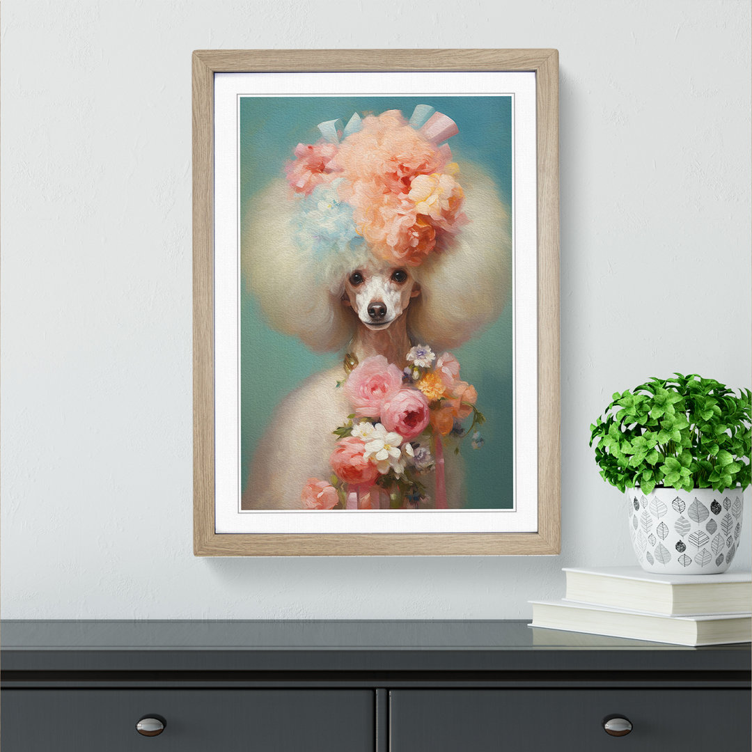 Poodle Impressionism - Single Picture Frame Print on Wood