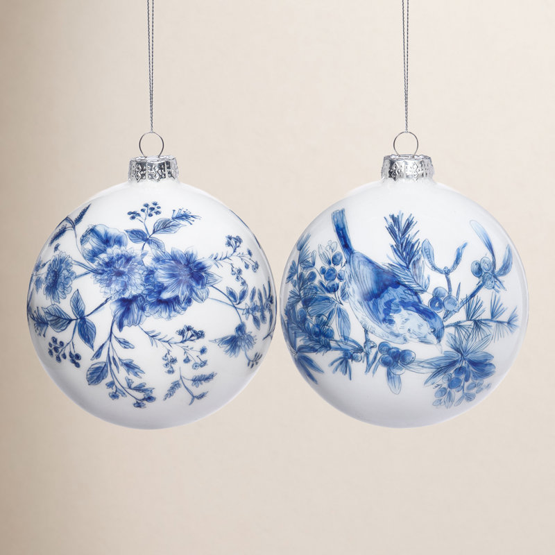 Ornement boule de chinoiserie - Ensemble de 6 5,5 pouces