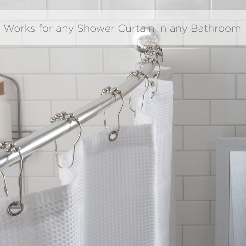 Adjustable Chrome Curved Tension Shower Rod 42"-60"