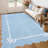  Scalloped Bow Rug for Living Room, Solid Blue Rug for Dorm, Washable Rugs 9x12 Soft Low Pile Non Slip Scalloped Rugs for Nursery College Bedroom Decor Kids Room Playroom and Home Office
